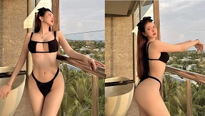Em gái mông to mặc quần lọt khe màu đen - sex clip
